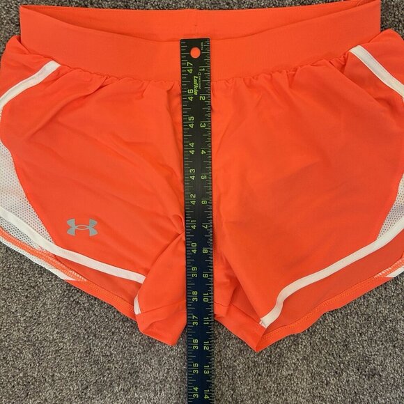Under Armour Women's Fly By 2.0 Shorts Size XS Orange White 3 in Drawstring NWT - Picture 11 of 16